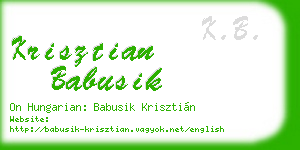 krisztian babusik business card