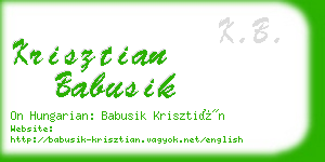 krisztian babusik business card